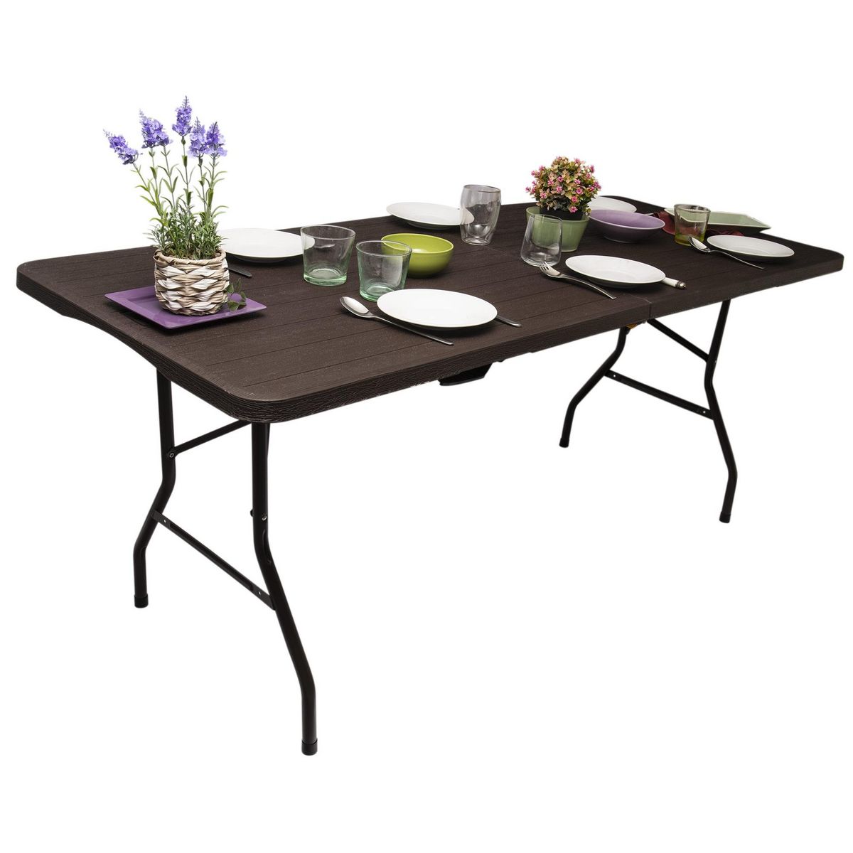 WERKAPRO Table pliante WERKA PRO aspect bois  180x74x74cm