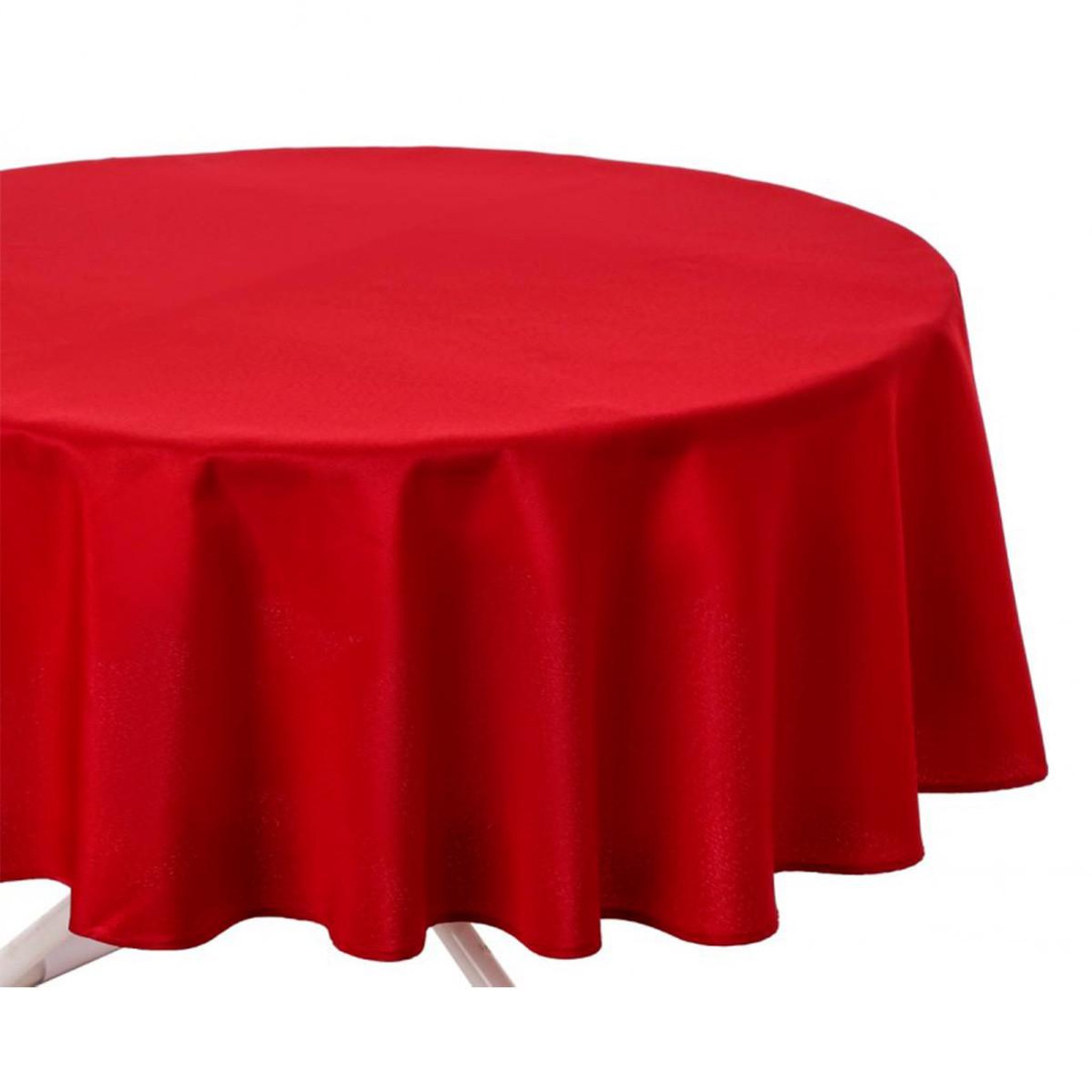 Voir la diapositive 1 : ATMOSPHERA Nappe antitache ronde  unie  180cm rouge