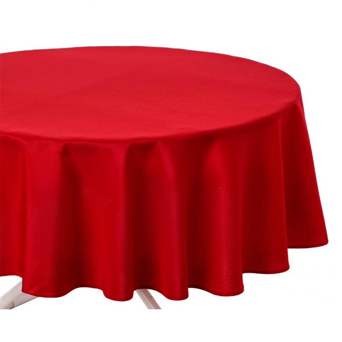 ATMOSPHERA Nappe Antitache Ronde  Unie  180cm Rouge