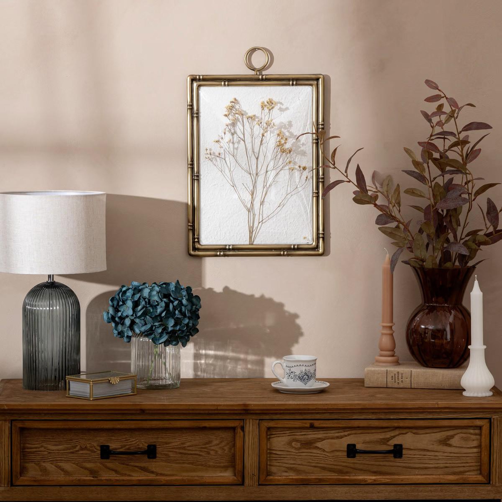Voir la diapositive 5 : ATMOSPHERA Déco murale bombée fleurs  jonas  47cm marron