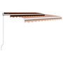 Voir la diapositive 3 : VIDAXL Auvent manuel retractable 300x250 cm Orange et marron