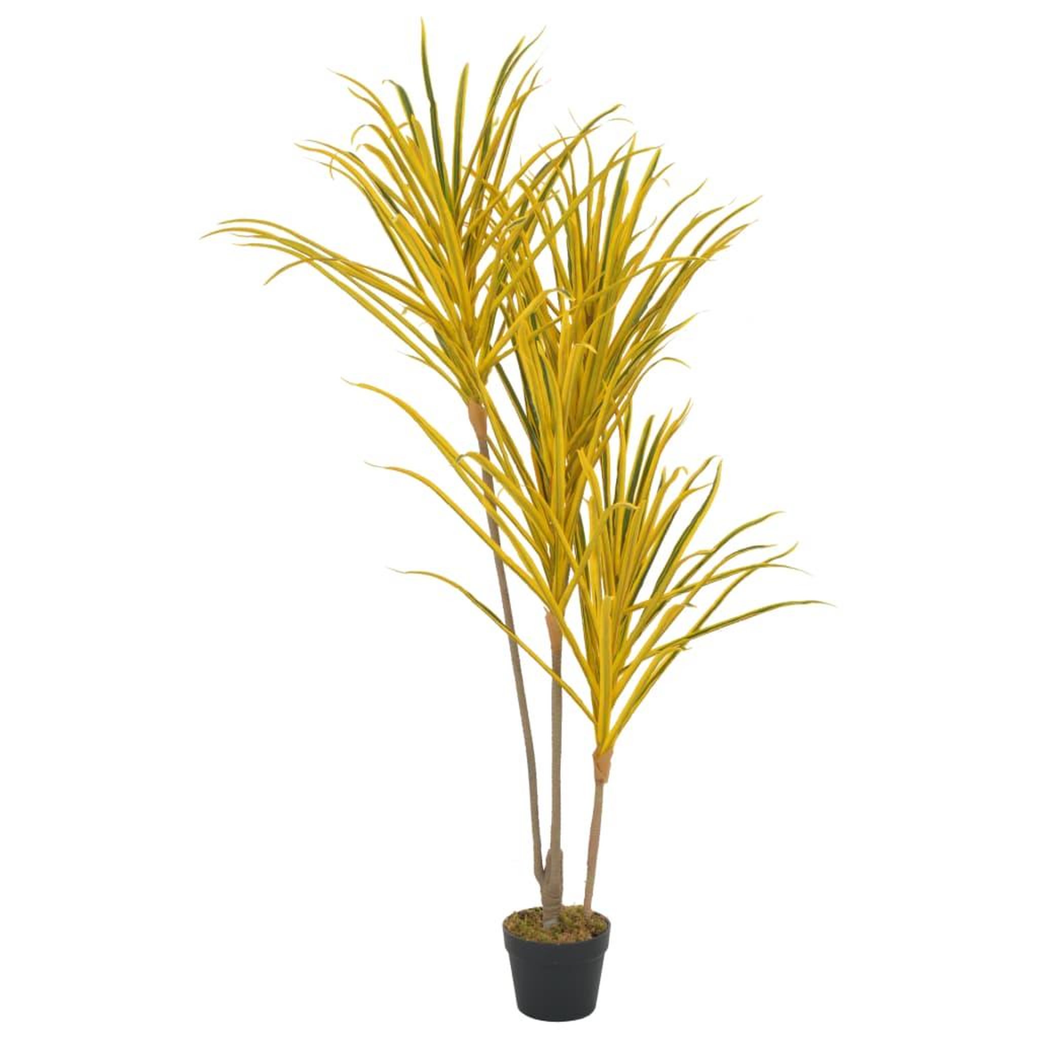 Voir la diapositive 1 : VIDAXL Plante artificielle avec pot Dracaena Jaune 125 cm