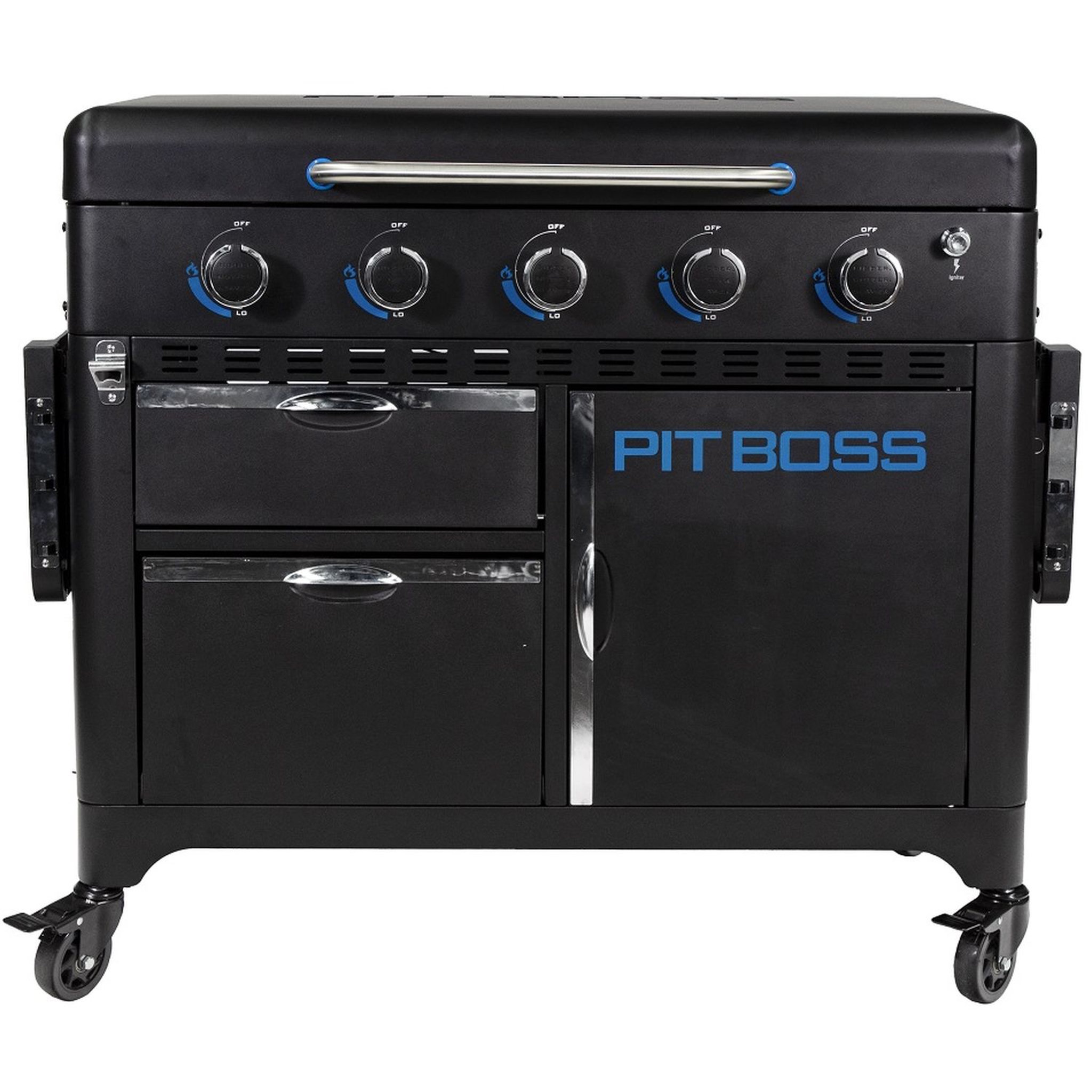 Voir la diapositive 2 : PIT BOSS Plancha gaz sur chariot - 5 brûleurs -Acier/Céramique - PIT BOSS ULTIMATE