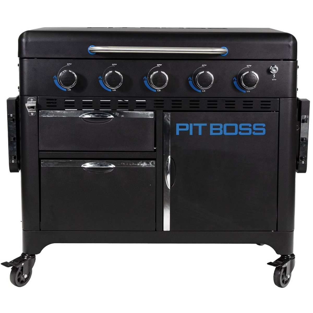 PIT BOSS Plancha gaz sur chariot - 5 brûleurs -Acier/Céramique - PIT BOSS ULTIMATE