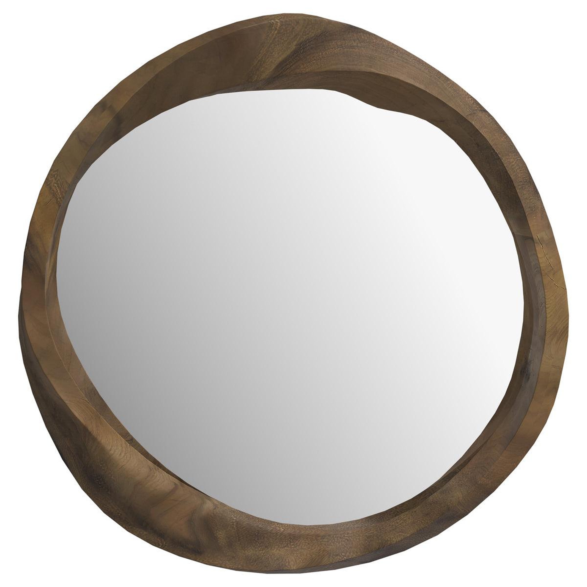 MAISON PAVANE Miroir rond en bois de suar ondulé d53 cm-yong