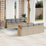 Voir la diapositive 1 : VIDAXL Salon de jardin avec coussins 9 pcs beige resine tressee
