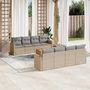 Voir la diapositive 1 : VIDAXL Salon de jardin avec coussins 9 pcs beige resine tressee