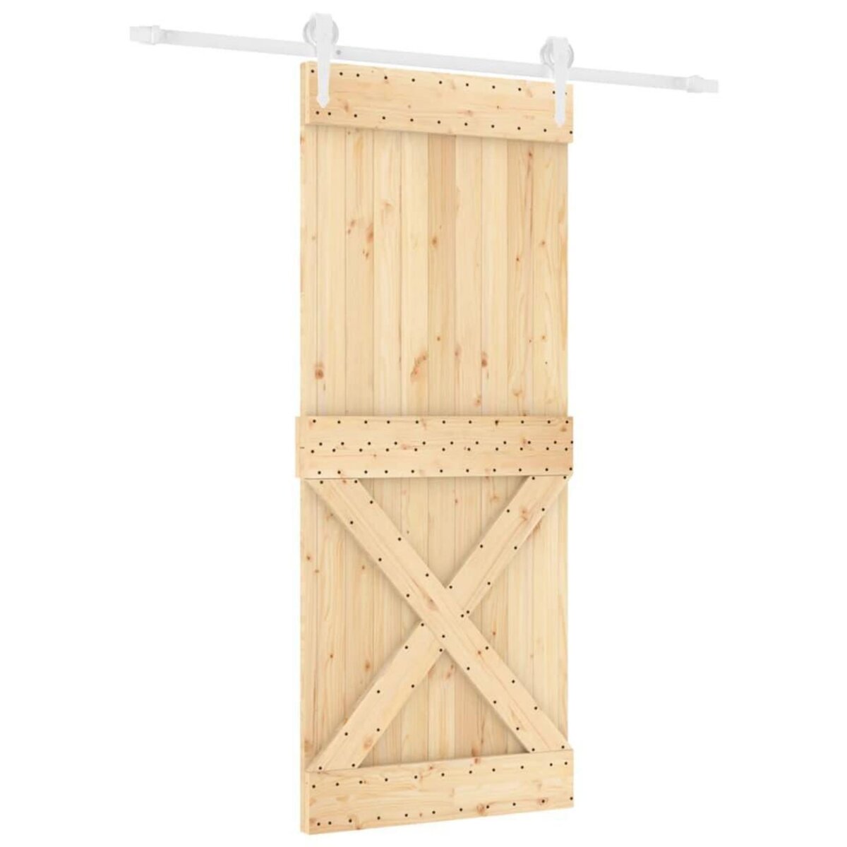 VIDAXL Porte coulissante et kit de quincaillerie 85x210 cm pin massif