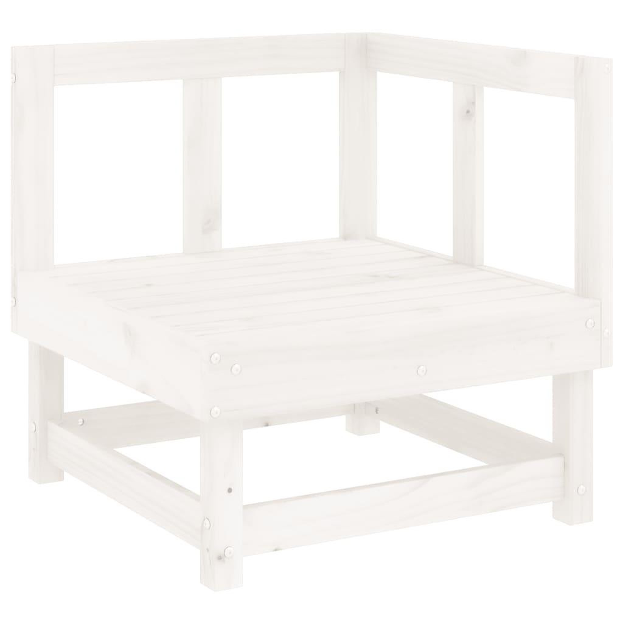 Voir la diapositive 3 : VIDAXL Salon de jardin 5 pcs blanc bois massif de pin