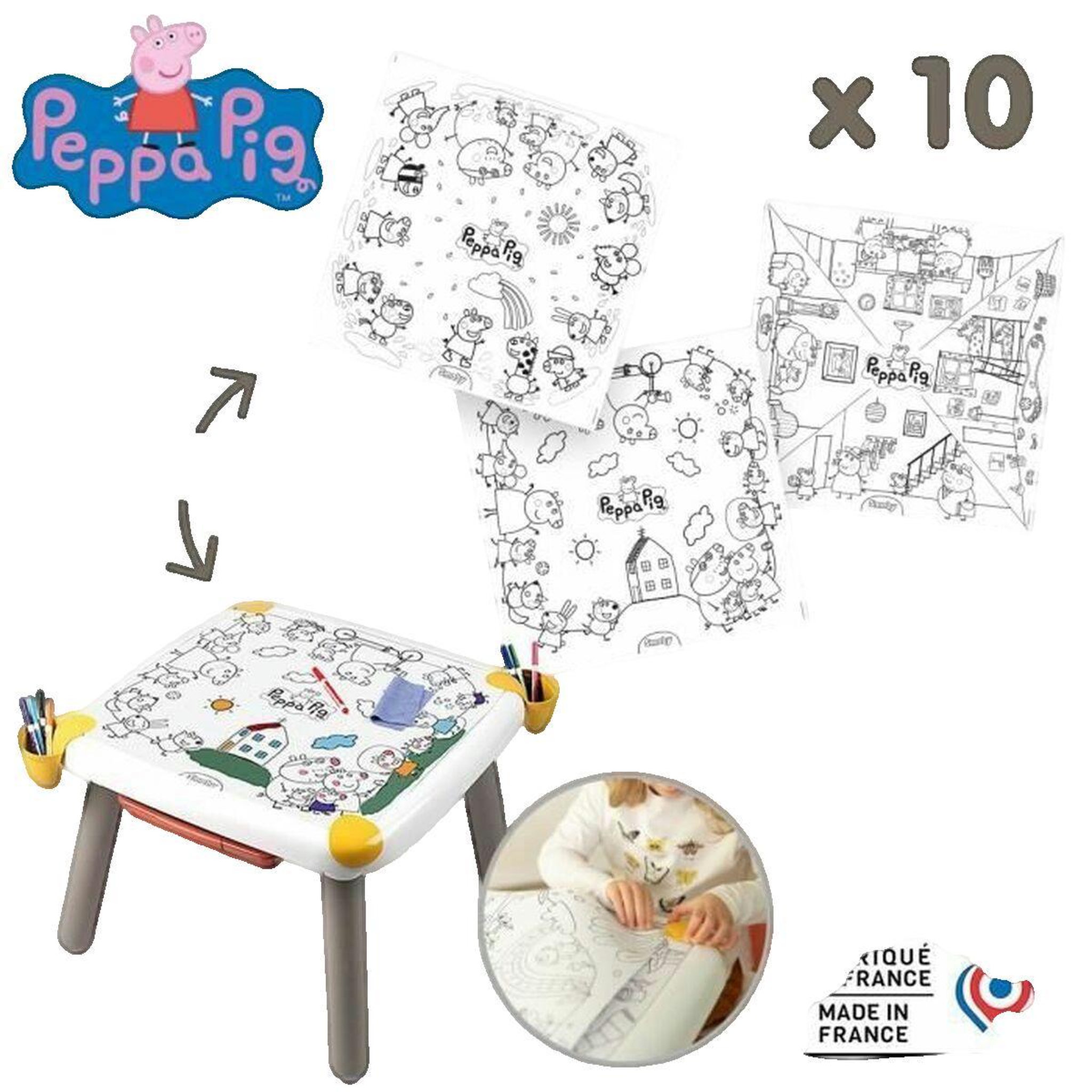 Voir la diapositive 1 : SMOBY Recharge coloriages Smoby pour Kid Table Créative Peppa Pig
