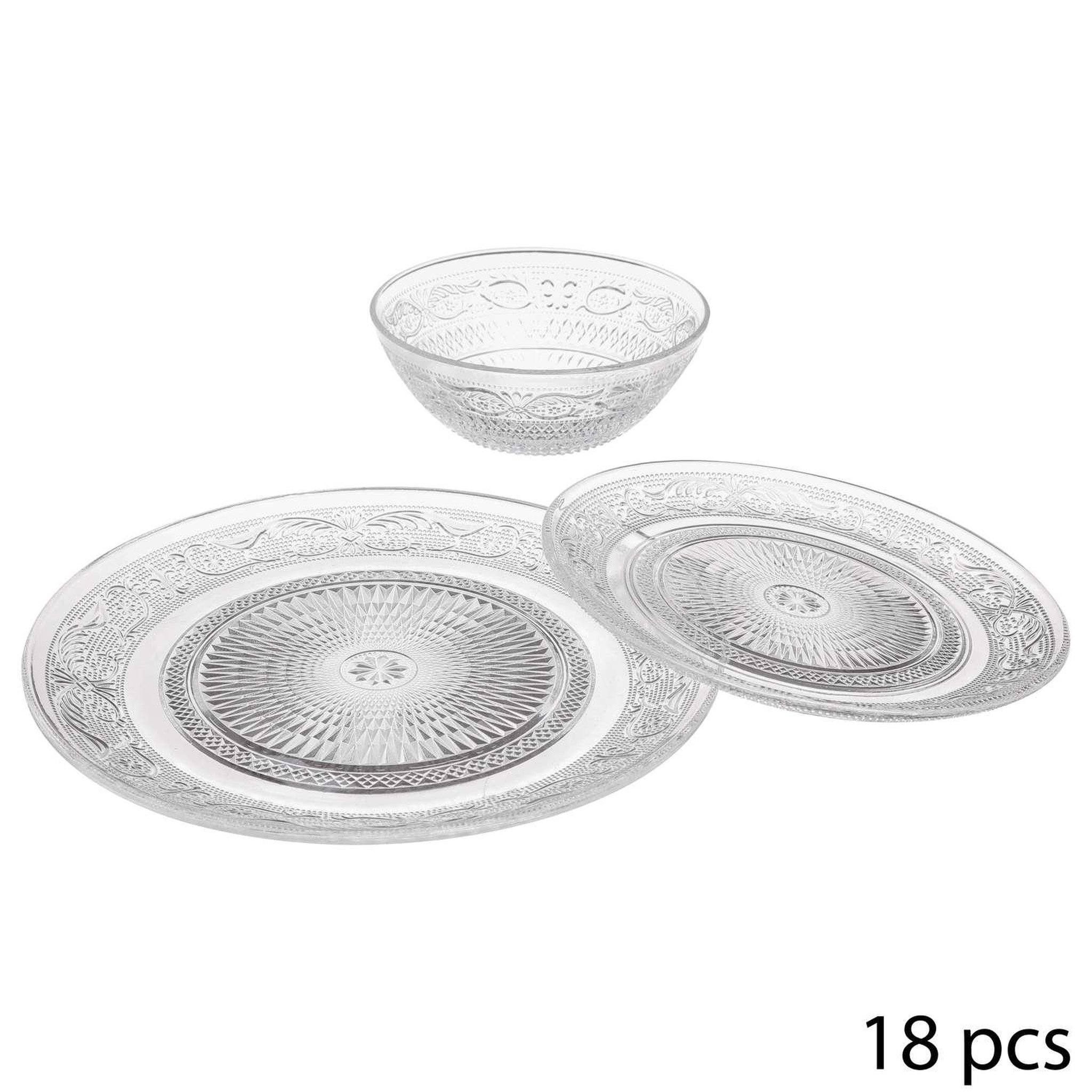 SECRET DE GOURMET Service vaisselle 18 pièces renaissance - transparent