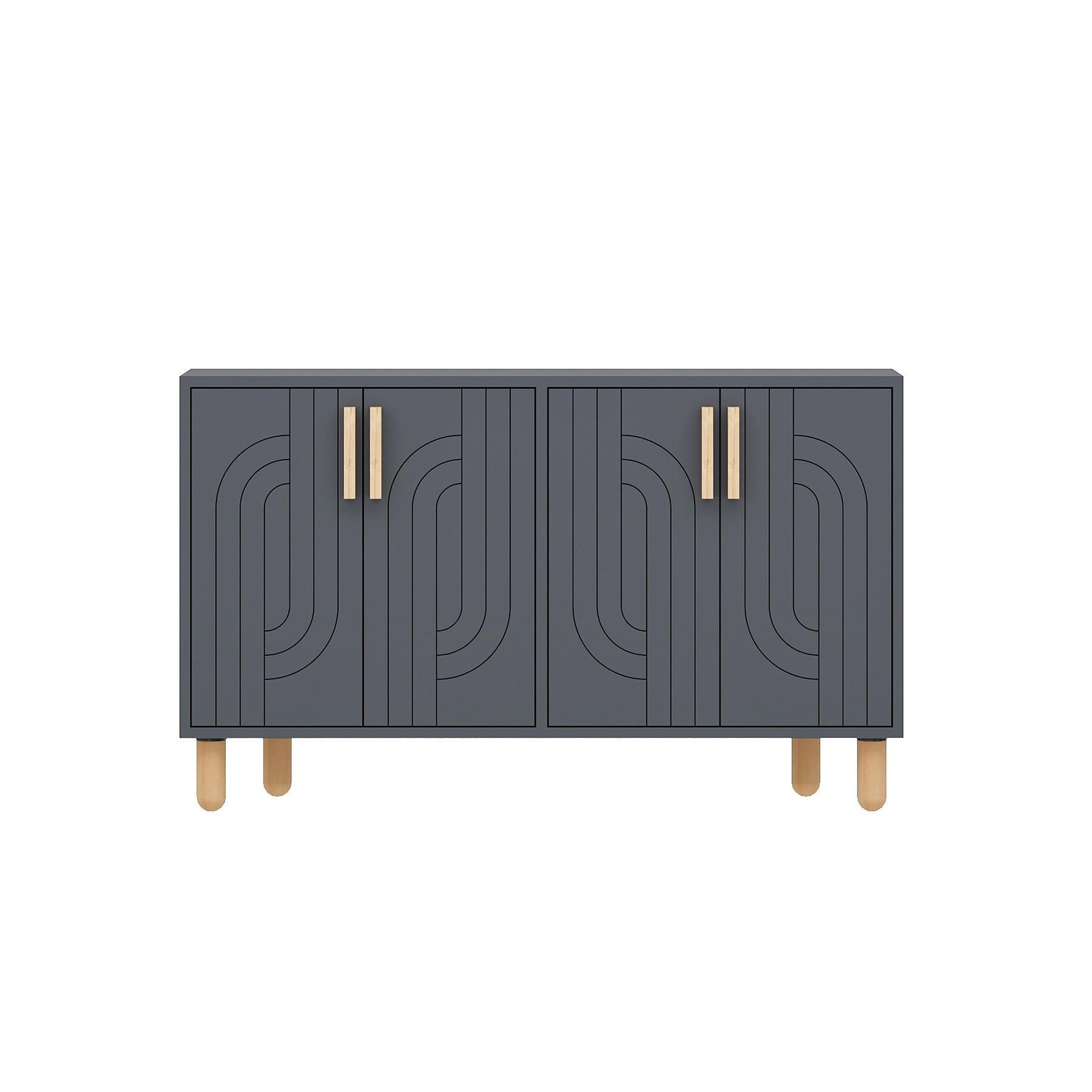 Habitat et Jardin Buffet en bois  rodney  - 120 x 30 x 74 cm - gris anthracite