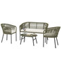 Voir la diapositive 5 : OUTSUNNY Salon de jardin design lignes arrondies 4 places 4 pièces