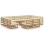 Voir la diapositive 2 : VIDAXL Salon de jardin 12 pcs avec coussins marron miel bois de pin