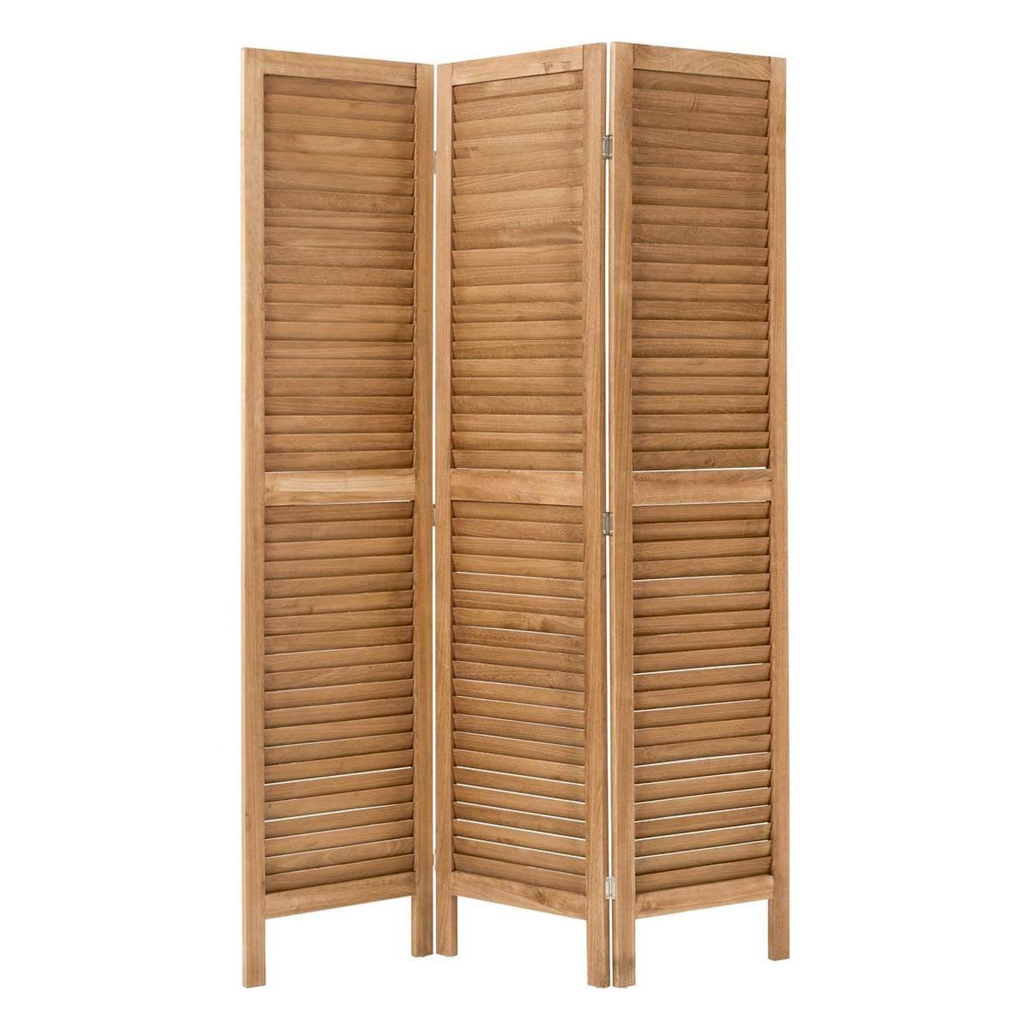 ATMOSPHERA Paravent 3 panneaux en bois  camila  120x170cm marron