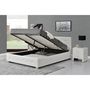 Voir la diapositive 2 : CONCEPT USINE Structure de lit avec coffre 160 x 200 cm blanc NEWINGTON