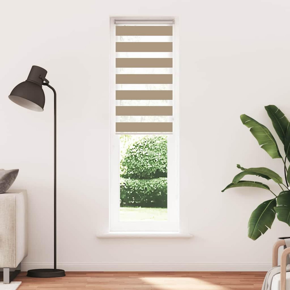 VIDAXL Store zebre marron sable largeur du tissu 55,9 cm polyester