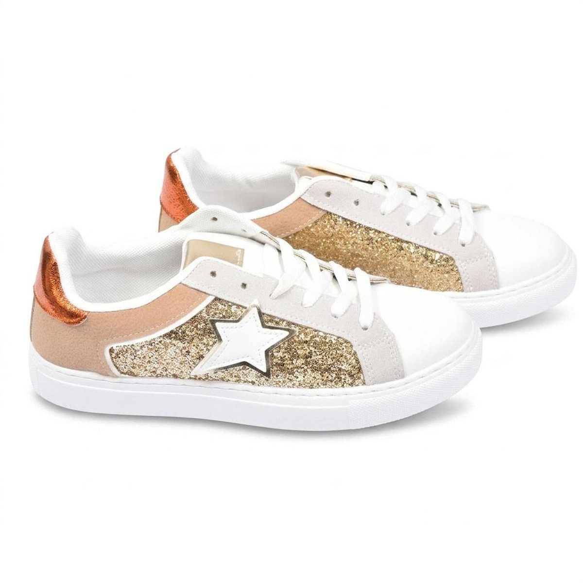OZABI OZABI Sneakers Glitter Étoile Femme Plateforme Argent Or