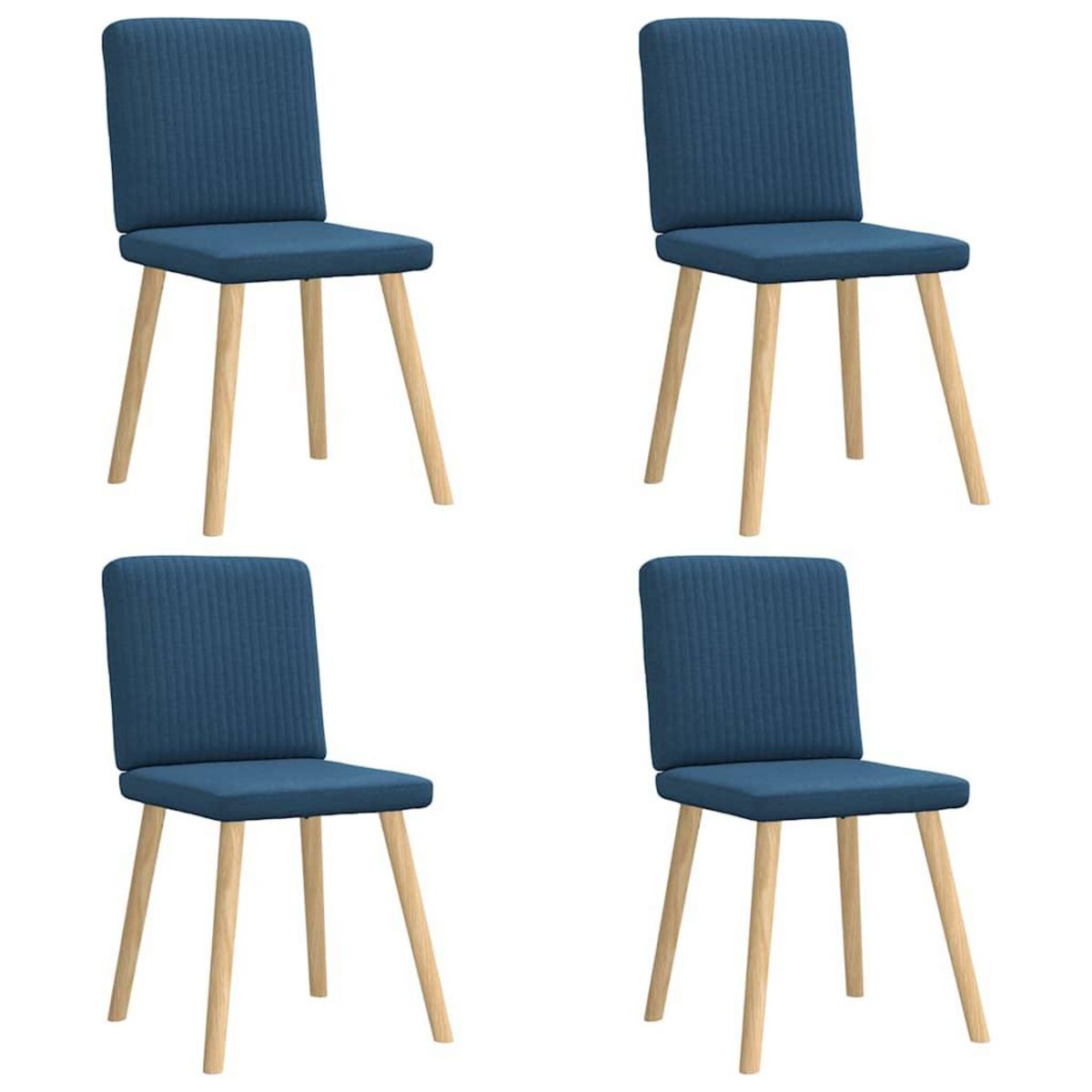 VIDAXL Chaises a manger lot de 4 bleu tissu