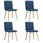 Voir la diapositive 2 : VIDAXL Chaises a manger lot de 4 bleu tissu