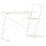VIDAXL Bureau avec etagere Blanc 116x50x93 cm