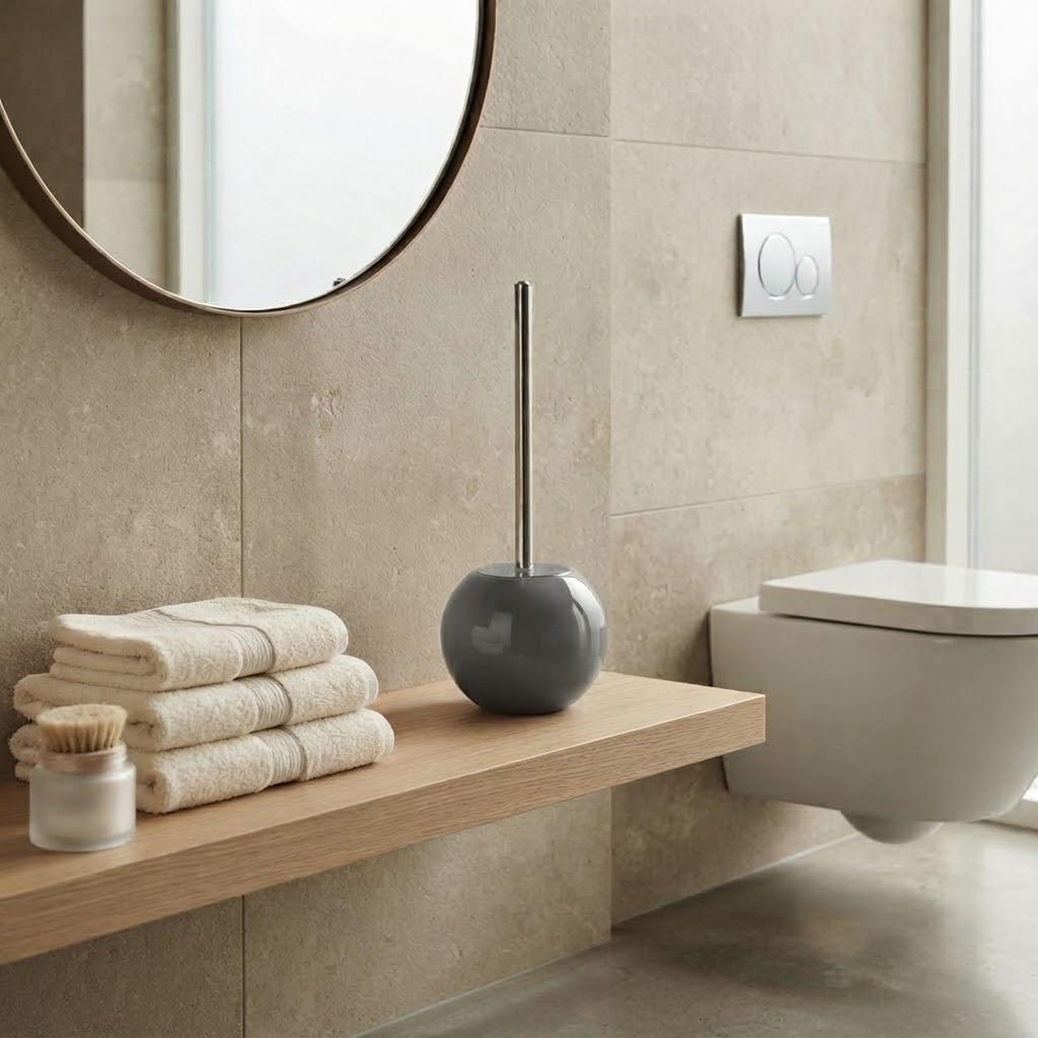 Voir la diapositive 2 : Eden Brosse de toilette en céramique bullea