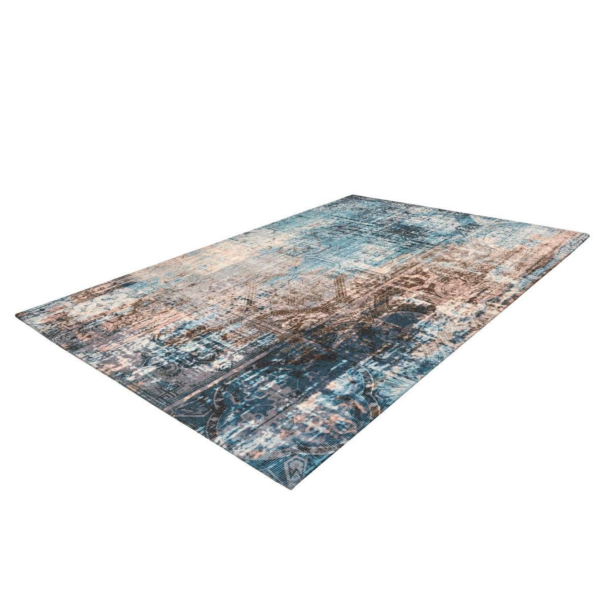 Voir la diapositive 4 : Paris Prix Tapis vintage à poils courts  indiana iii  bleu