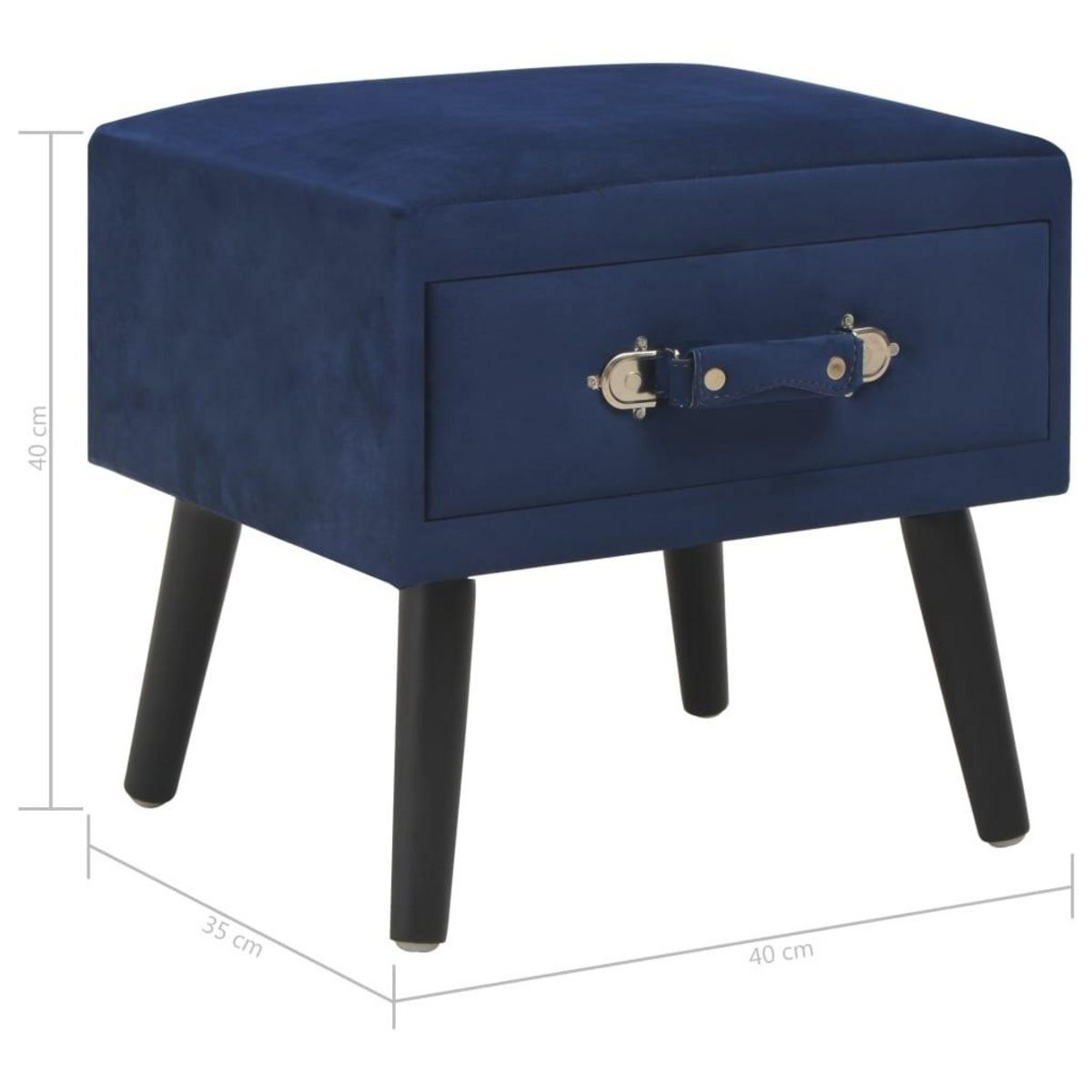 VIDAXL Tables de chevet 2 pcs Bleu 40x35x40 cm Velours