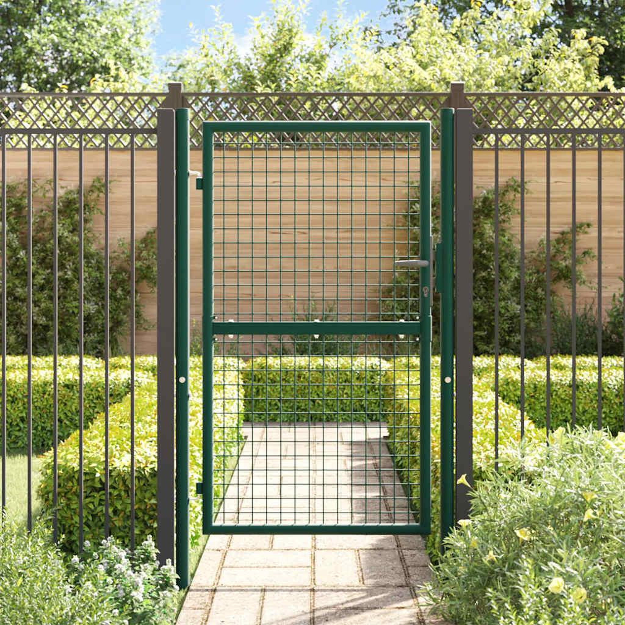 Voir la diapositive 3 : VIDAXL Portail de cloture en acier 100x150 cm vert