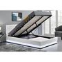 Voir la diapositive 2 : CONCEPT USINE Structure de lit LED avec rangements 160 x 200 cm blanc NEWYORK