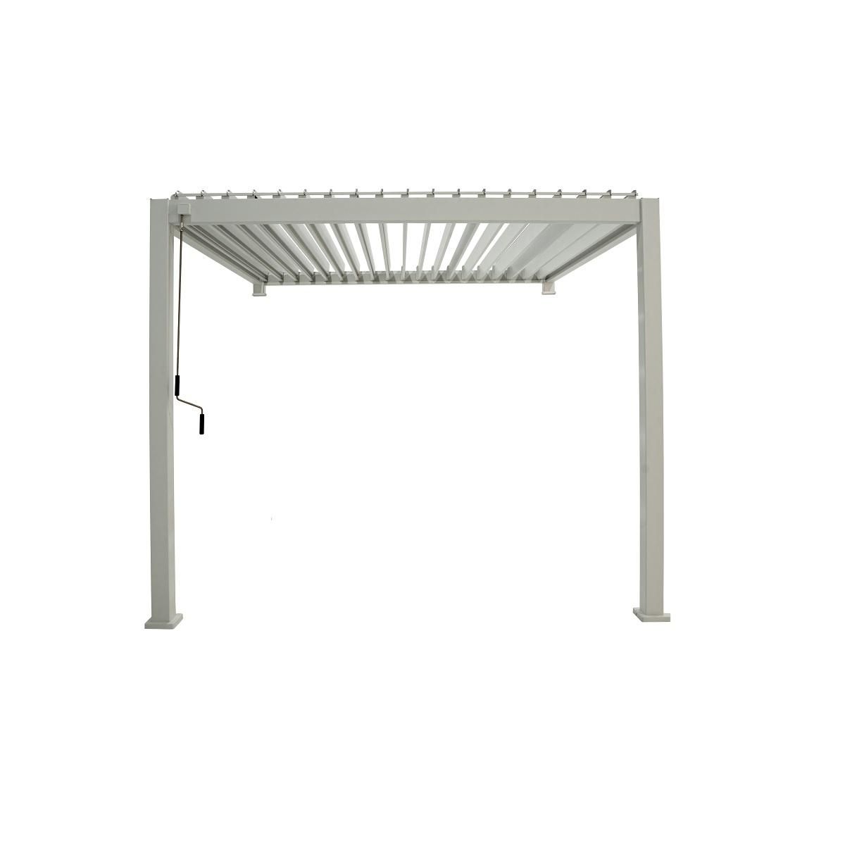 OMBREA Pergola Bioclimatique adossée (2pieds) 3x3,6m blanc OMBREA®