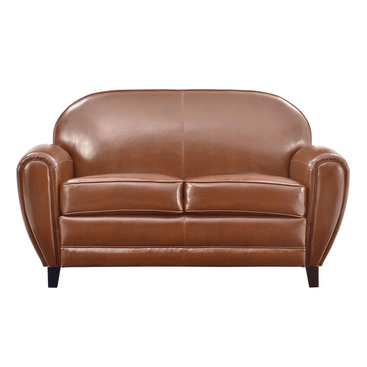 Rendez vous déco Canapé 2 places noir en croute de cuir enduite - Club