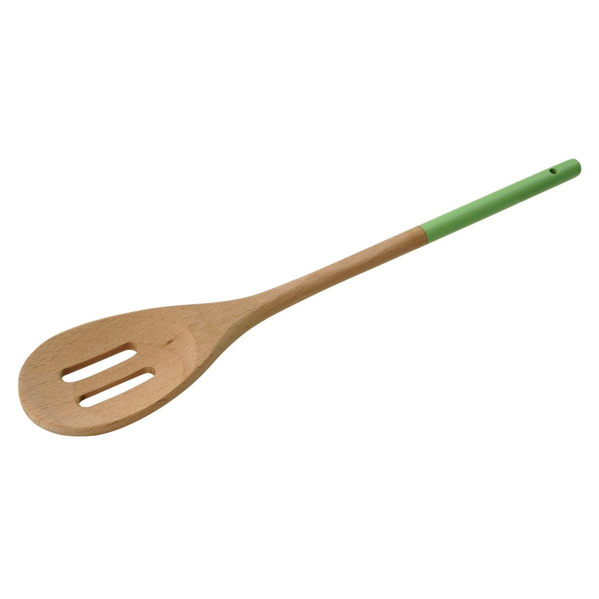 TASTY Cuillère de cuisine en bois ajourée 30 x 5,5 cm tasty green