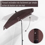 Voir la diapositive 4 : OUTSUNNY Parasol rectangulaire inclinable alu acier polyester haute densité diamètre 2 m chocolat