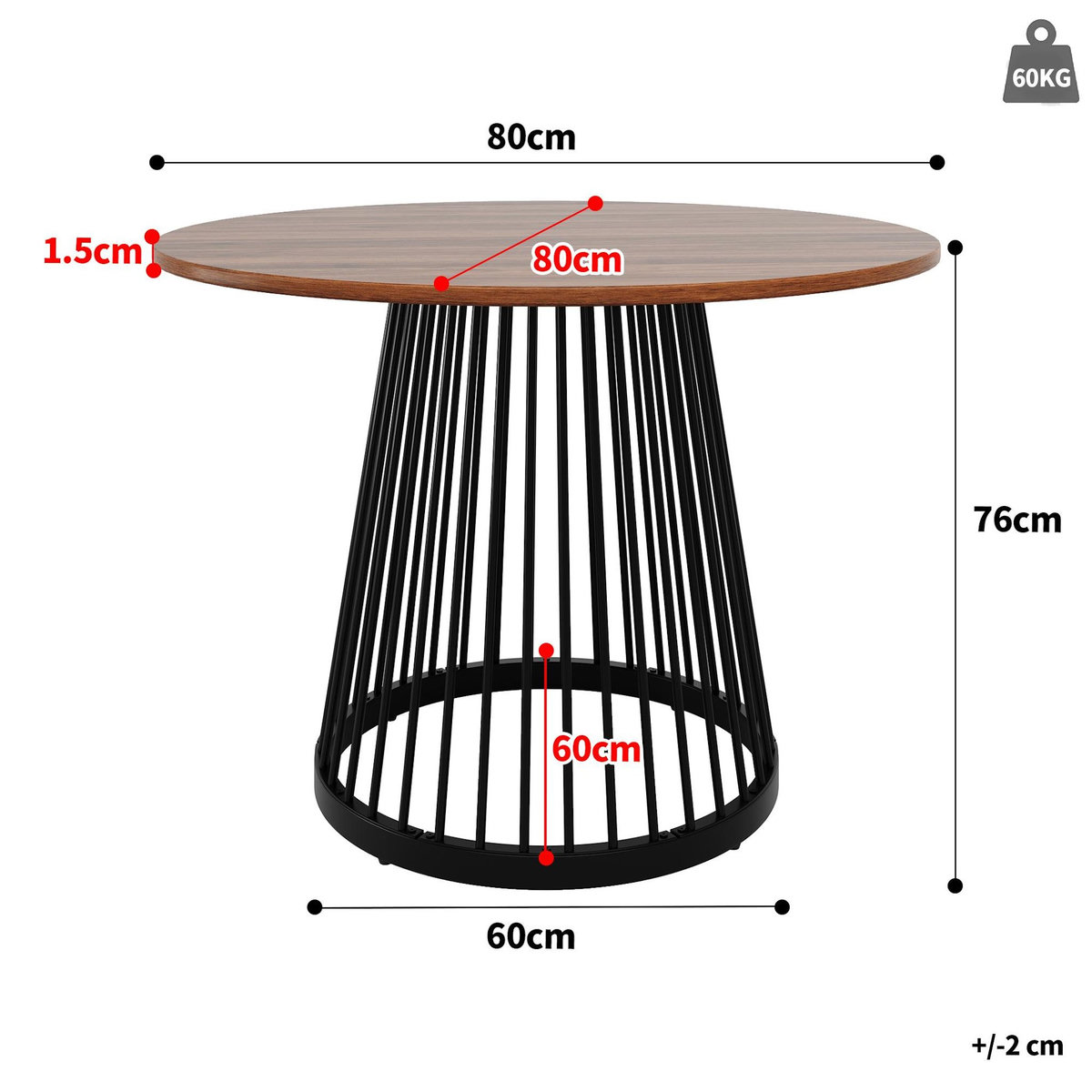 MERAX Table à manger ronde