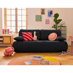 BEST MOBILIER Harper - canapé 3 places convertible avec coffre en tissu texturé. Coloris disponibles : Rose, Bleu, Gris, Beige, Vert, Noir