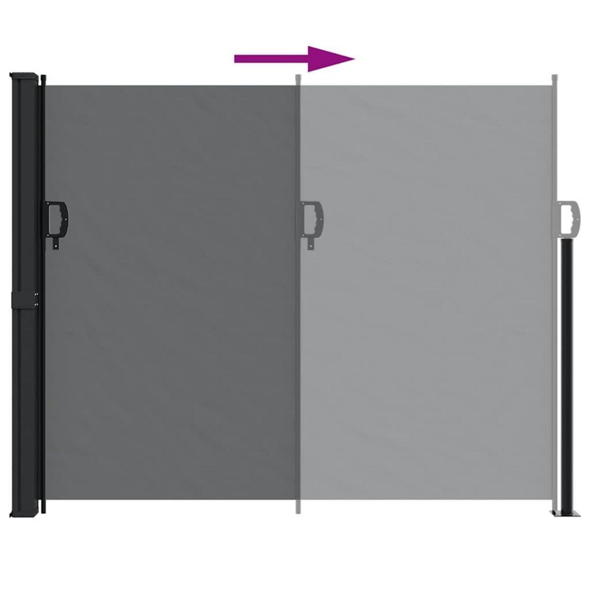 VIDAXL Auvent lateral retractable noir 160x600 cm