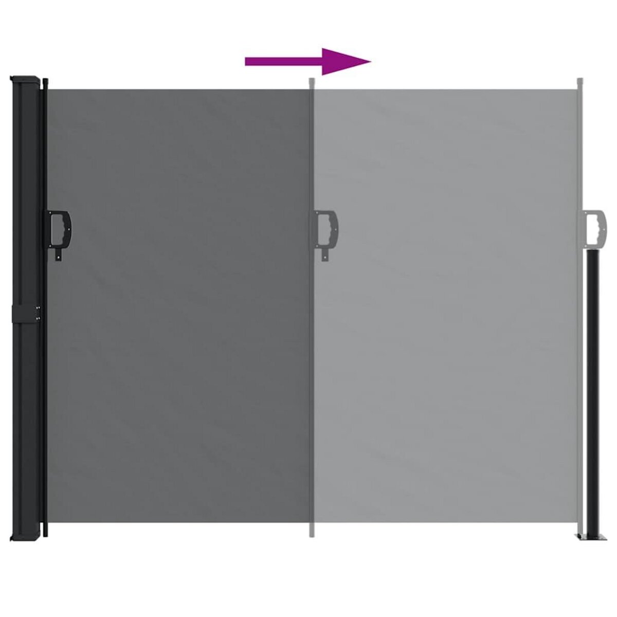 VIDAXL Auvent lateral retractable noir 160x600 cm