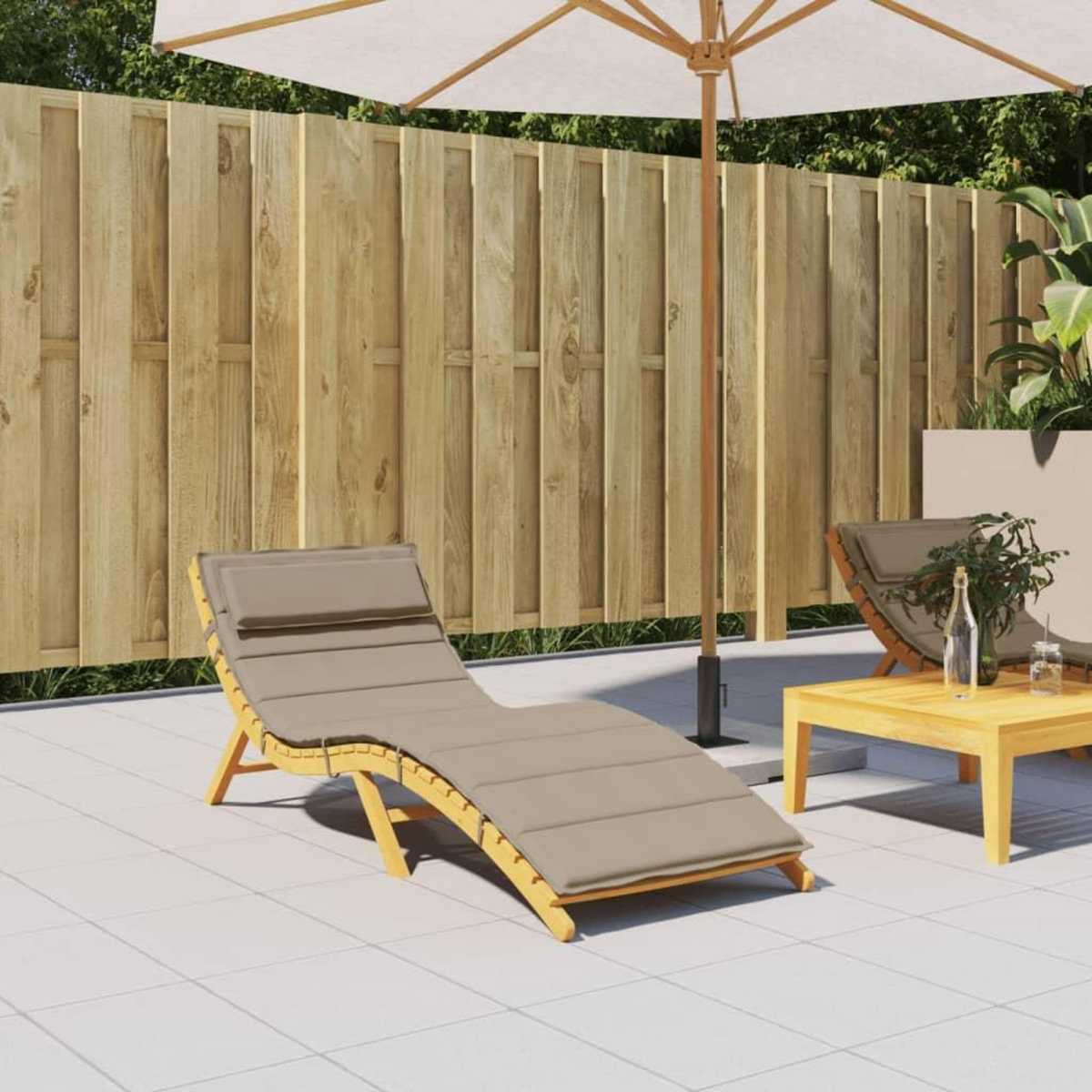 VIDAXL Coussin de chaise longue taupe 180x60x3 cm tissu oxford