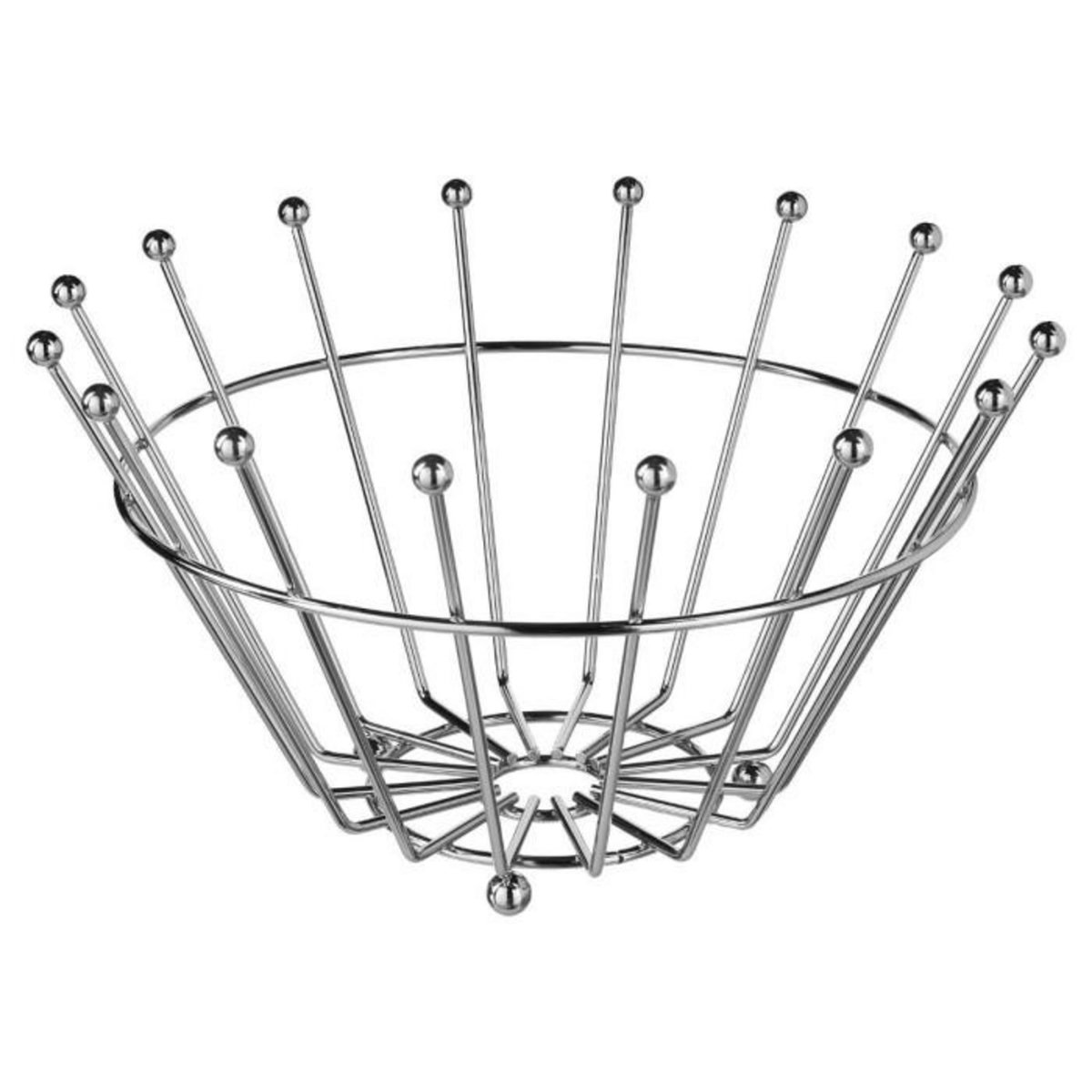 SECRET DE GOURMET Corbeille à Fruits Design  Métal  34cm Argent