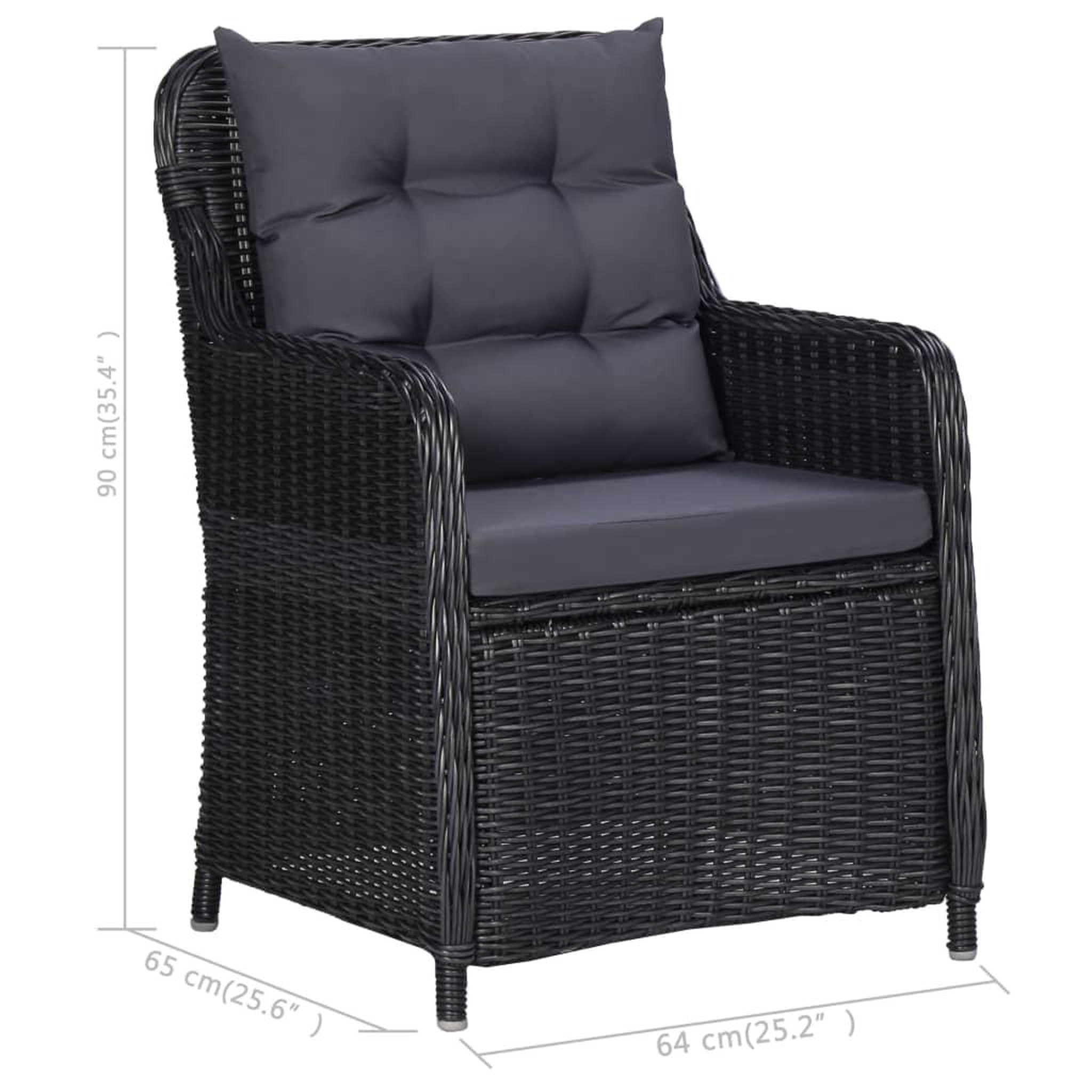 Voir la diapositive 6 : VIDAXL Ensemble a manger de jardin 3 pcs Noir
