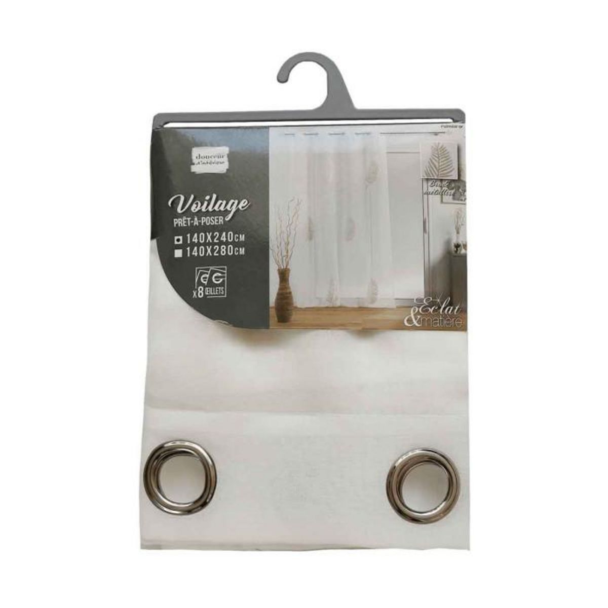 Paris Prix Rideau Voilage à Œillets  Palmeor  140x240cm Or