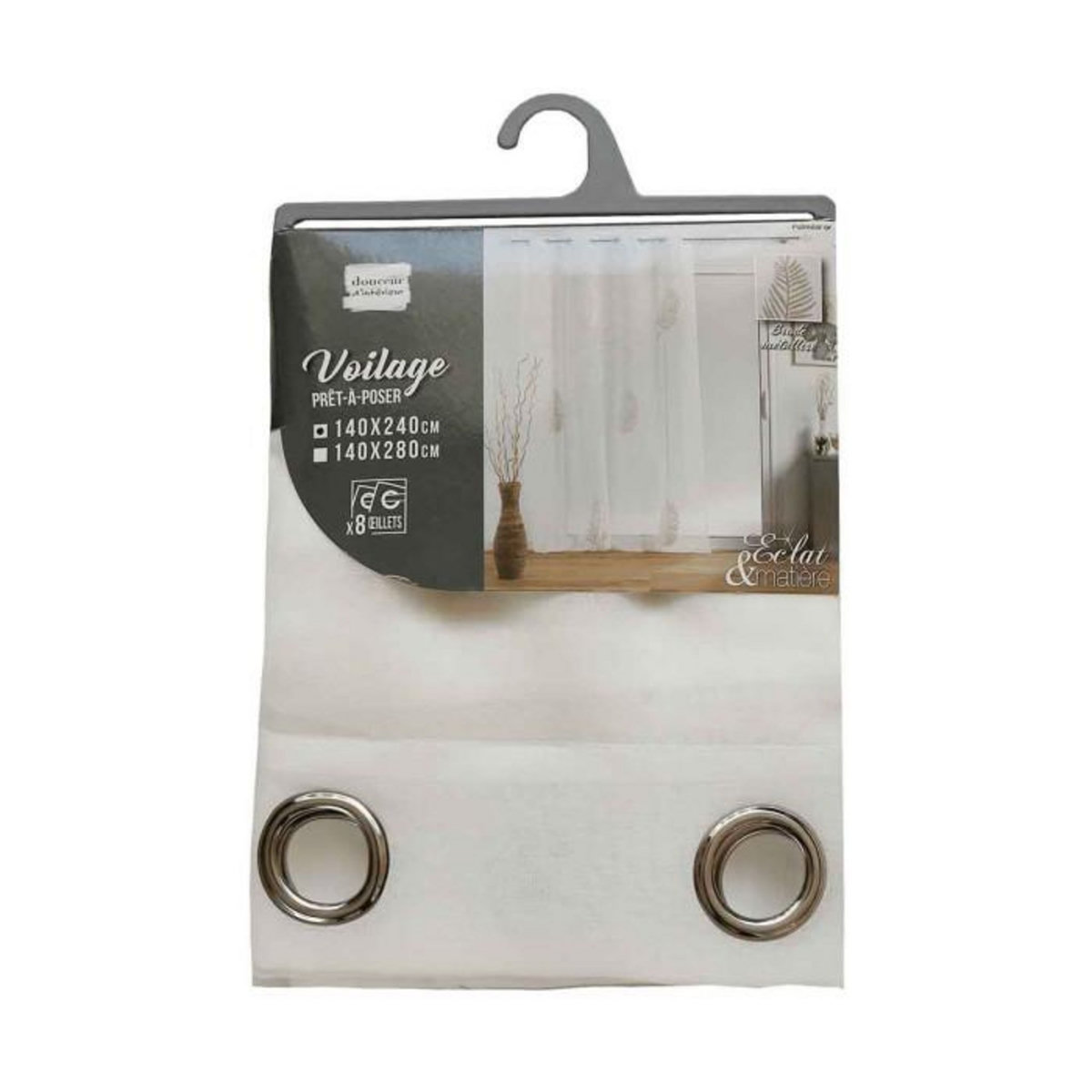 Paris Prix Rideau Voilage à Œillets  Palmeor  140x240cm Or