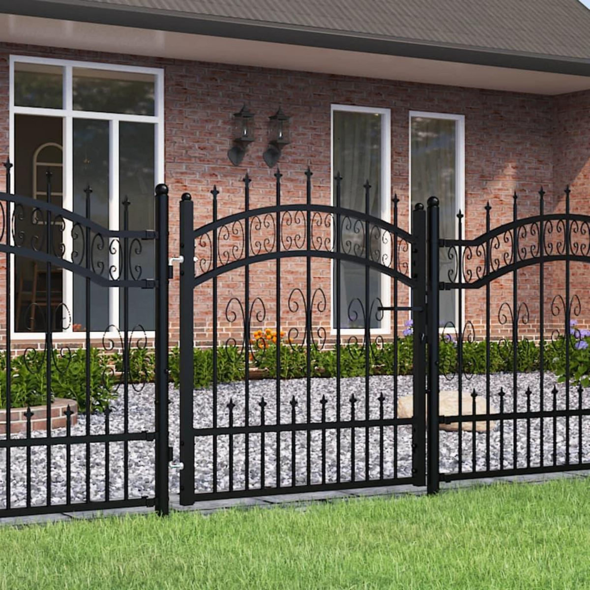 VIDAXL Portail et sommet de lance Noir 103x150 cm Acier enduit poudre