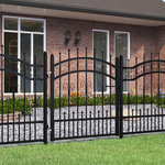 VIDAXL Portail et sommet de lance Noir 103x150 cm Acier enduit poudre