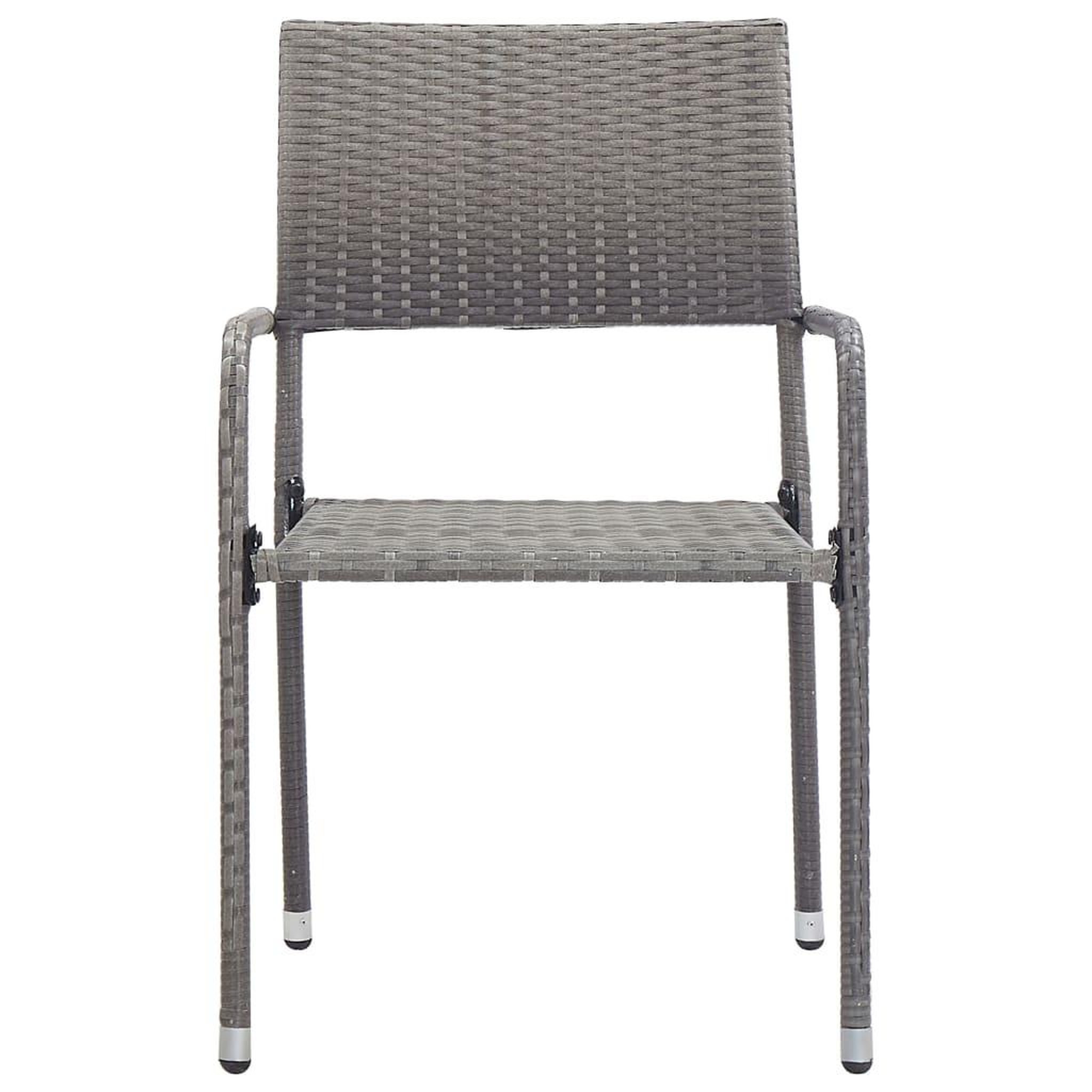 Voir la diapositive 3 : VIDAXL Ensemble a manger de jardin 3 pcs Resine tressee Gris