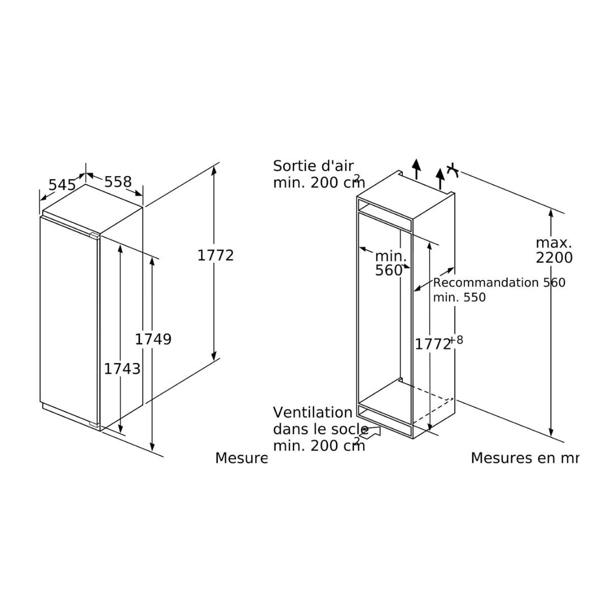 Voir la diapositive 5 : Siemens Congélateur intégrable  à pantographe 212l - gi81nvee0