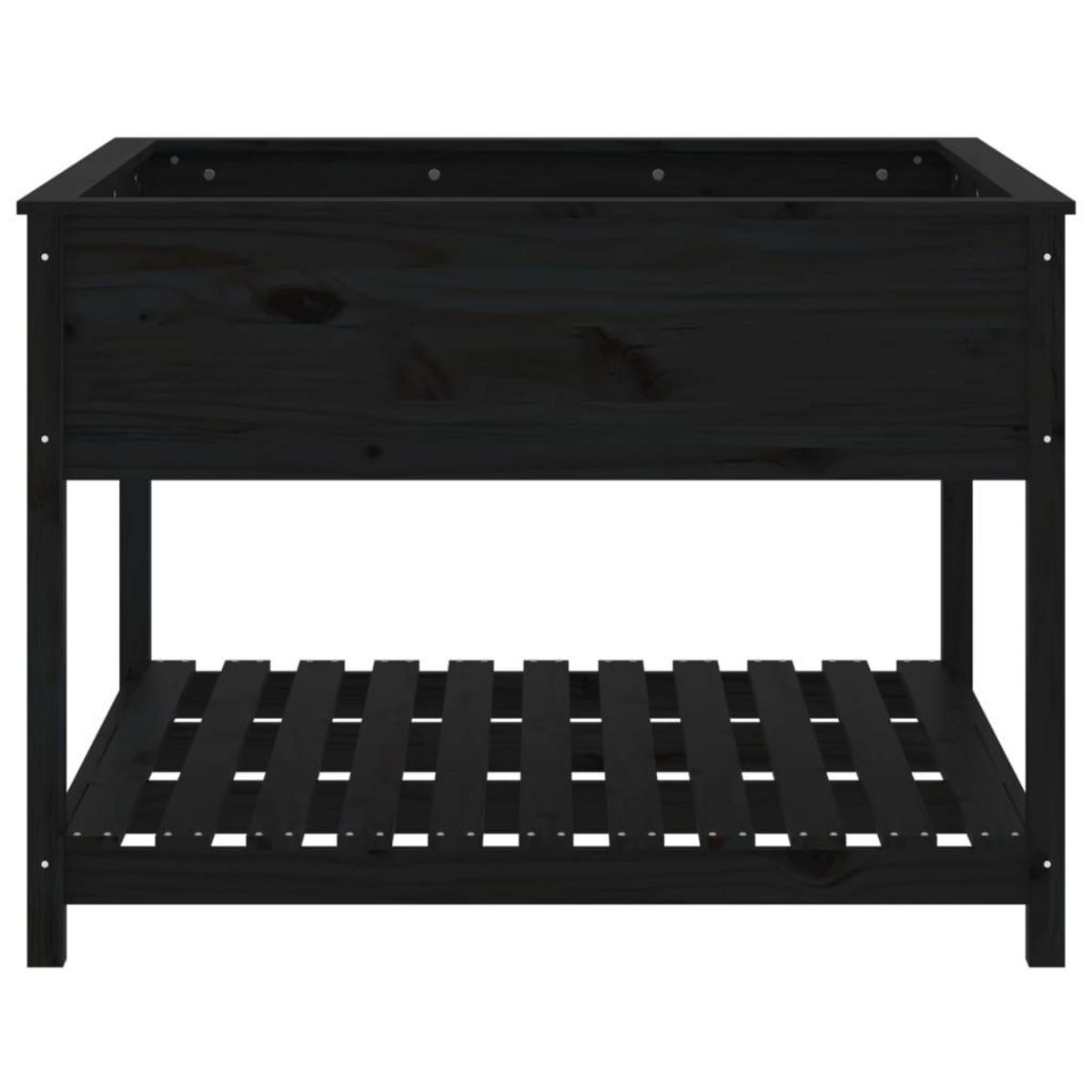 VIDAXL Jardiniere et etagere Noir 111,5x111,5x81 cm Bois massif de pin