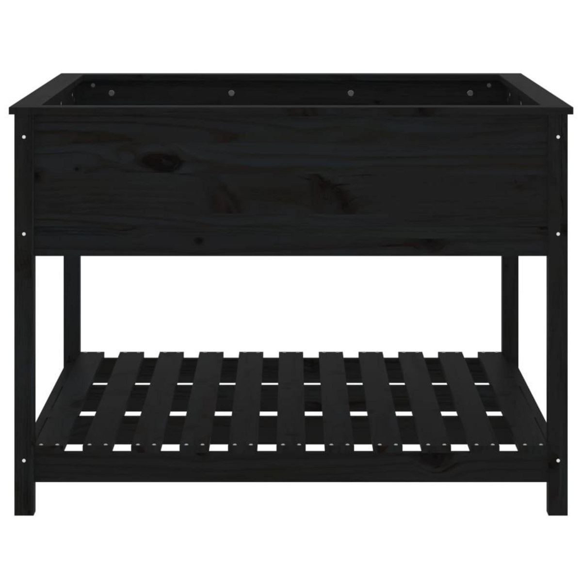 VIDAXL Jardiniere et etagere Noir 111,5x111,5x81 cm Bois massif de pin