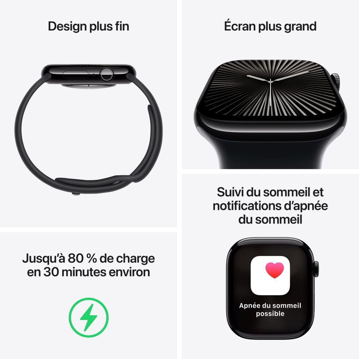 APPLE Montre connectée Serie 10 42mm Alu/Noir Loop Cellular